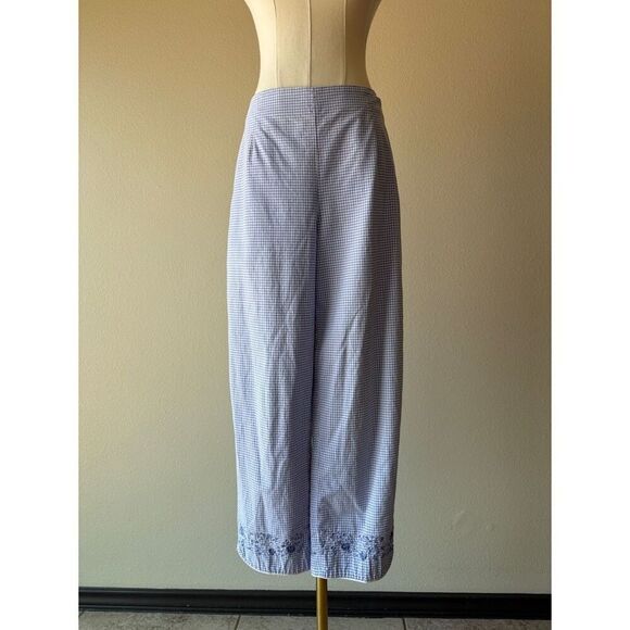 Vintage high rise periwinkle gingham cropped pants - Picture 2 of 7